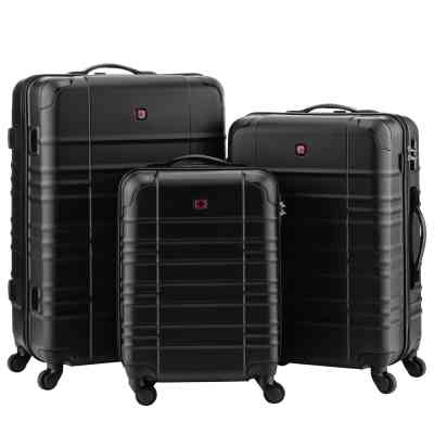 Набор чемоданов Wenger Amplar 3 в 1 (S,M,L) пластик, 4 колеса, чорний (653149) Винница