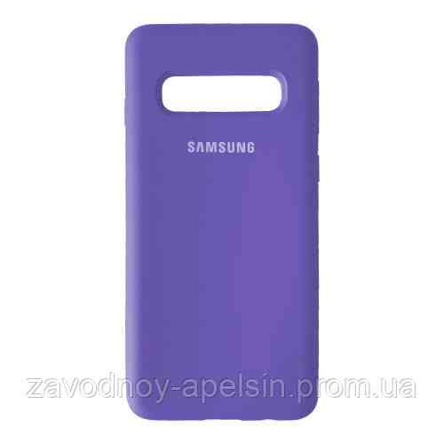 Samsung G973 S10 Чехол накладка Silicone Cover (лиловый) Одесса