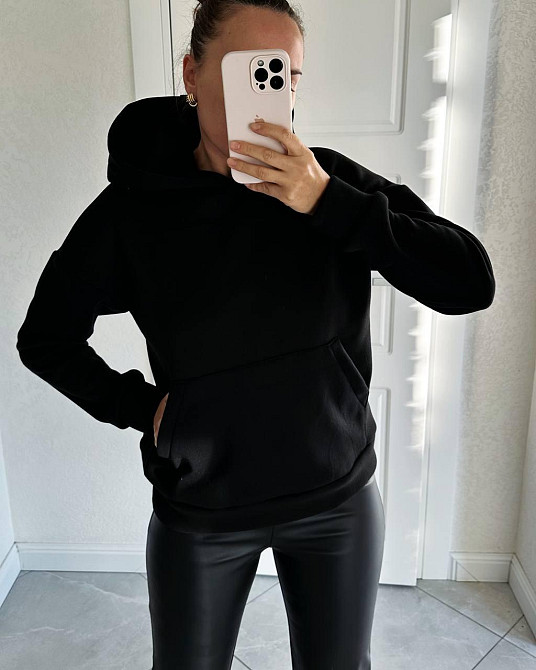 Жіноче трендове худі з прозорою спиною тринитка на флісі + сітка-флок 48/52 Одеса - фото 4