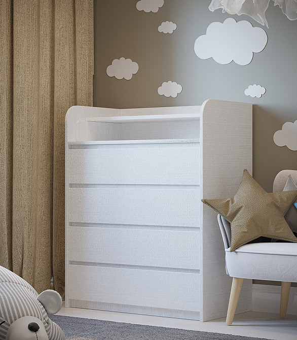 Комод пеленальный Эверест 80х45х101 нимфея альба (телескопы) (DTM-2469) Днепр - изображение 4