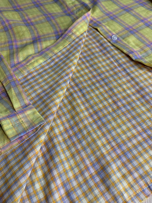 Сорочка жіноча A-N 27069 оверсайз двошарова в клітинку з бахромою , жовтий, one size Київ - фото 5