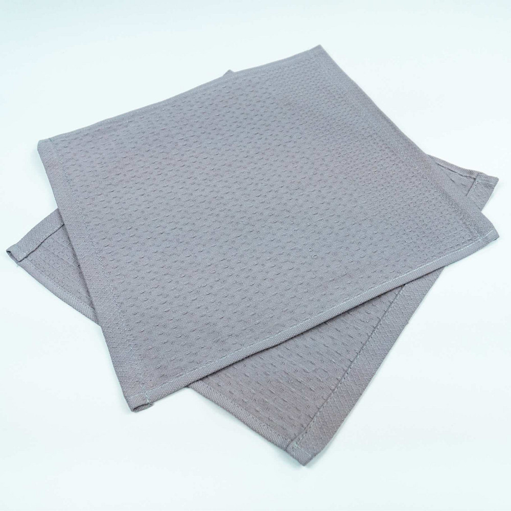 Вафельний рушник для кухні YouStar 30х30 см 220г/м2 (Сірий) Суми - фото 2