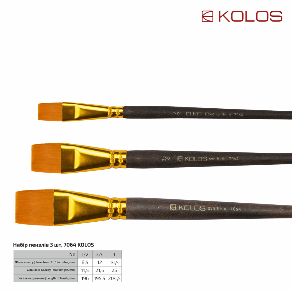 Набор кистей KOLOS 7064 Киев - изображение 3