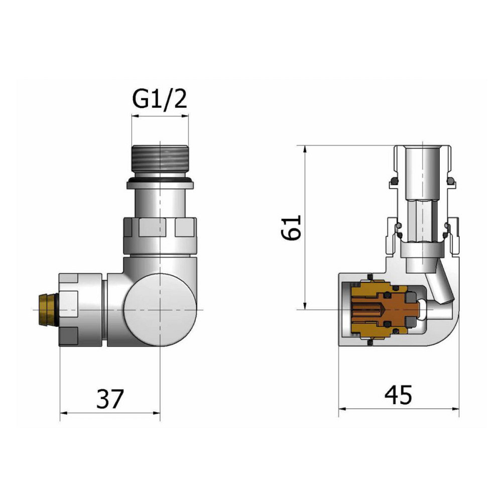 Комплект вентилей термостатический Vario Term VISION 3-х осевой, левый, белый Киев - изображение 5