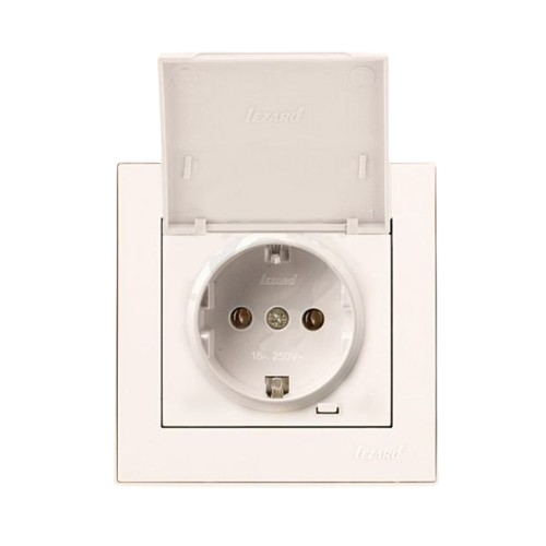 RAIN крем Розетка внутрішня із заземленням з кришкою Лезард Житомир - изображение 1