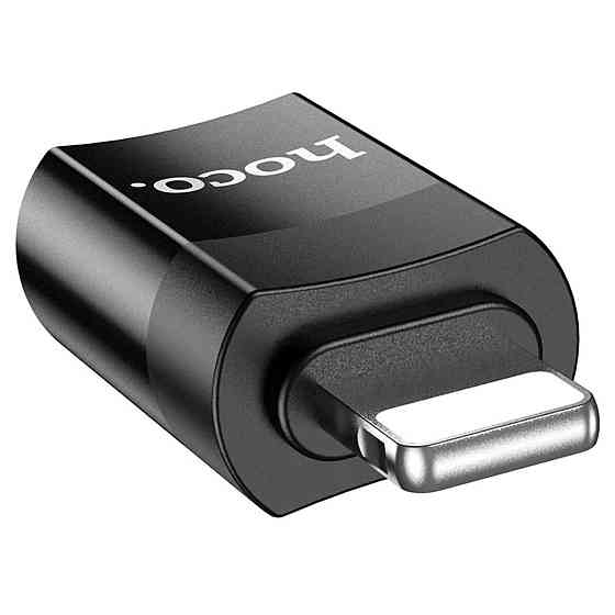 Кабель-перехiдник HOCO UA17 iP Male to Type-C female USB2.0 adapter Black Киев