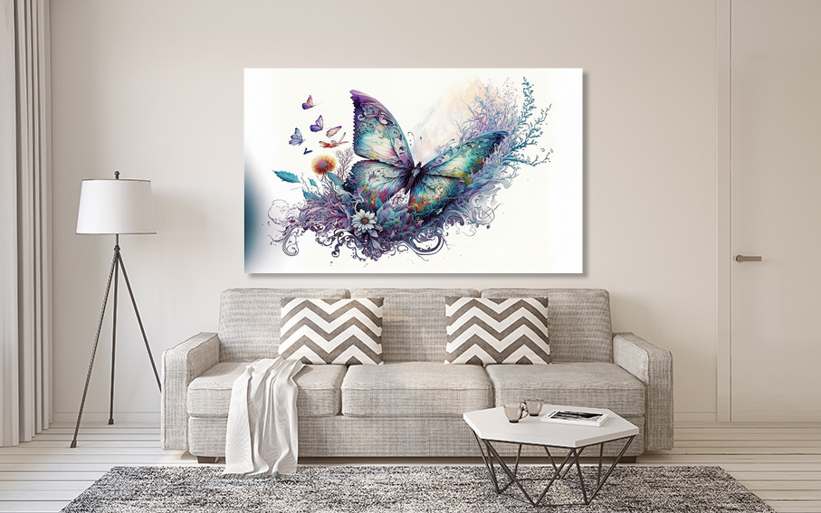 Картина полотно у вітальню / спальню     Метелик     MLP_245 ( 60х30см ) 80x120 см Київ - фото 2