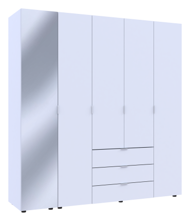 Комплект шаф для одягу Doros Гелар (2 шт.) 194х49,5х203,4 см Дзеркало/Білий (DRS-011137) Львів