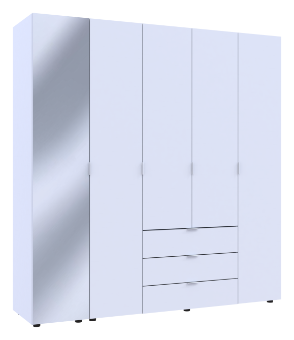 Комплект шаф для одягу Doros Гелар (2 шт.) 194х49,5х203,4 см Дзеркало/Білий (DRS-011137) Львів - фото 3