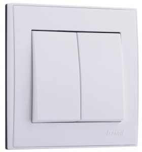 RAIN білий Вимикач внутрішній 2кл Лезард Житомир - фото 1