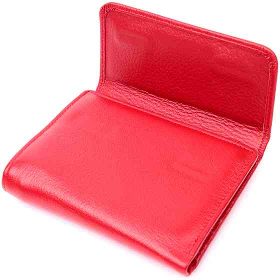 Яскравий жіночий гаманець із монетницею із натуральної шкіри ST Leather 19482 Червоний Київ