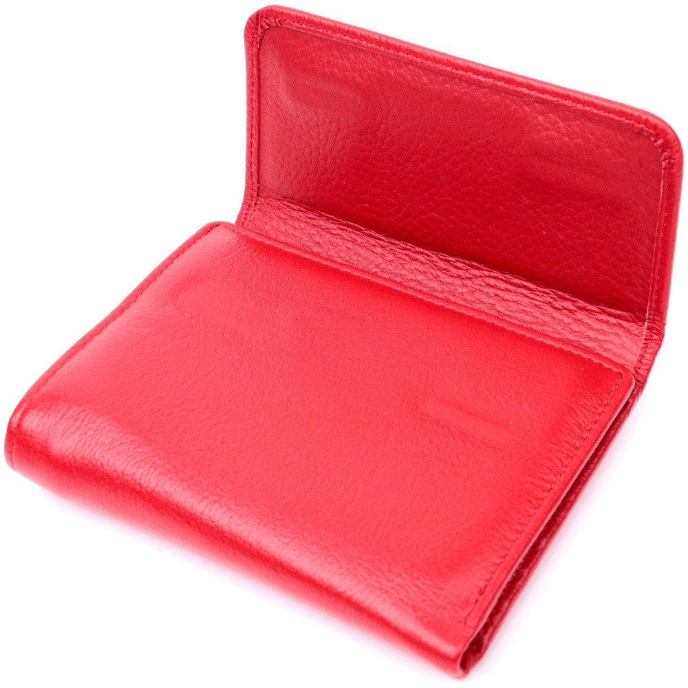 Яркий женский кошелек с монетницей из натуральной кожи ST Leather 19482 Красный Киев - изображение 5