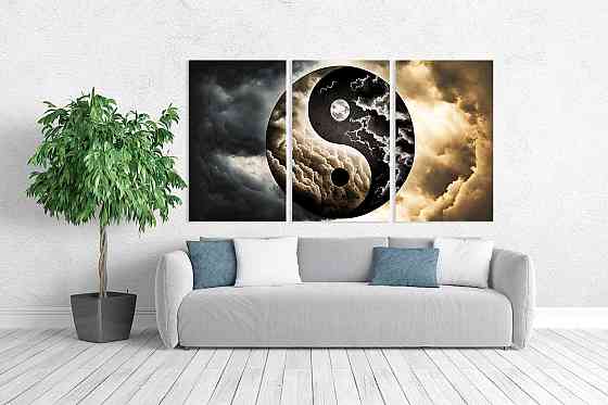 Модульна картина у вітальню/ спальню   Інь-Янь      ART-115_3A 70х130 см Київ