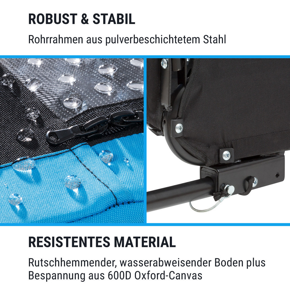 Велосипедный прицеп для собак Husky примерно 250 л 600D холст Оксфорд синий Синий (Германия, читать описание) Ровно - изображение 6