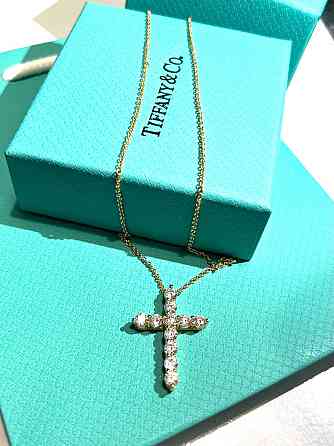 Хрестик Тіффані позолота 18К Гравірування Tiffany Одеса