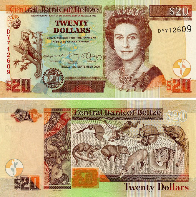 Беліз / Белиз / Belize 20 dollars 2020 Pick 69g UNC Полтава - фото 1