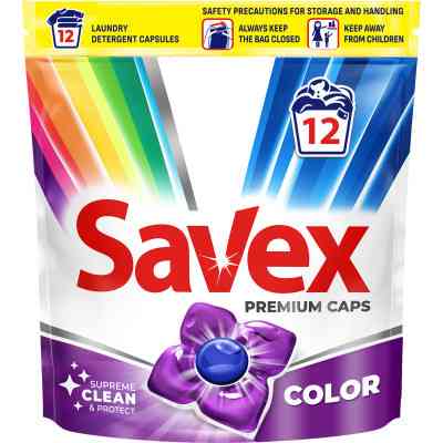 Капсули для прання Savex Premium Caps Color 12 шт. (3800024046988) Вінниця