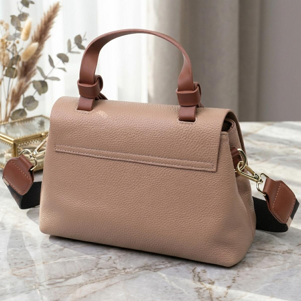 Ділова сумка для жінок з короткою ручкою з натуральної шкіри Vintage 22668 Коричнева Київ - фото 14