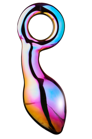 Анальний плаг із боросилікатного скла GLAMOUR GLASS CHUNKY RING PLUG Sex Aura Київ