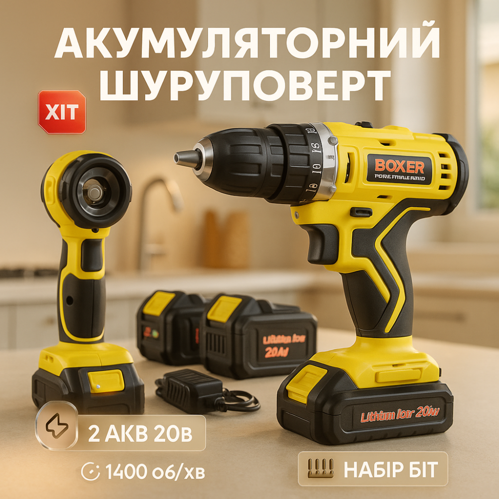 Портативний акумуляторний шуруповерт Boxer SR-017 20В IQ-33 Львів - фото 12