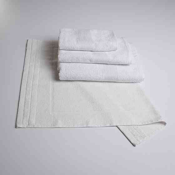 Набір банний махровий з Бордюром 4шт GM Textile 50х70см, 40х70см, 50х90см, 70х140см (Білий) Суми