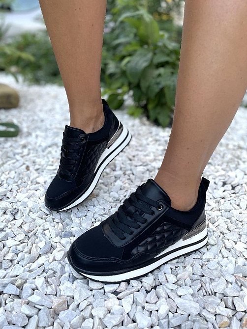 Stilli Снікерси жіночі STILLI чорні еко-шкіра платформа 36-40р. (116-1) Коломия - фото 8