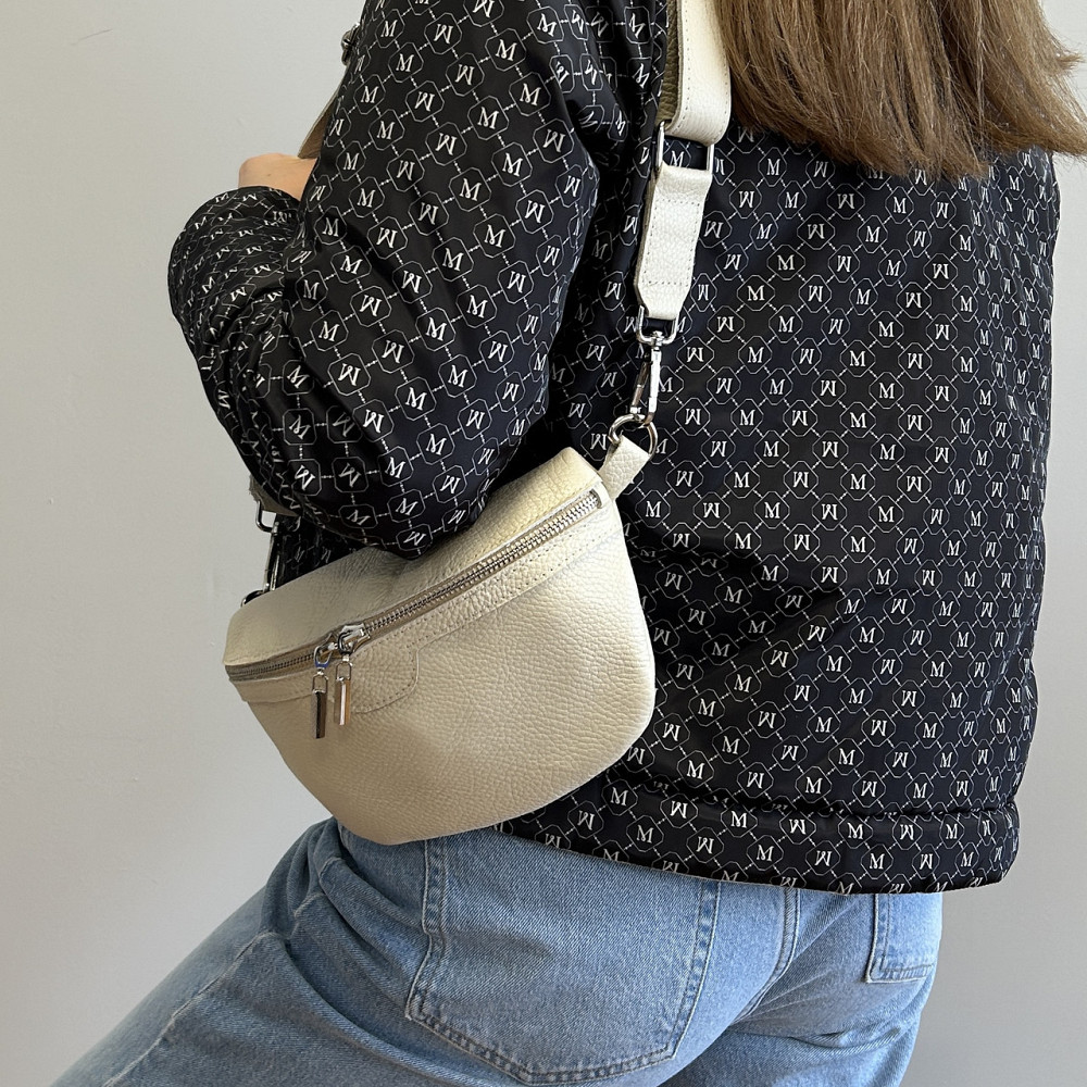 Жіноча шкіряна бананка, сумка з натуральної шкіри, стильна блакитна жіноча сумочкаMasterSem Київ - фото 5