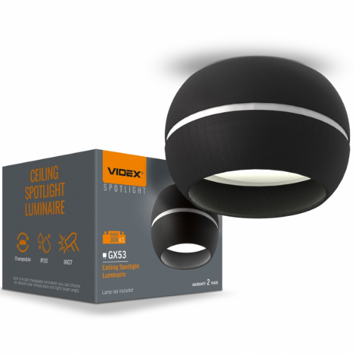 LED Світильник під лампу GX53 універсальний чорний VL-SPF16A-B Videx Житомир