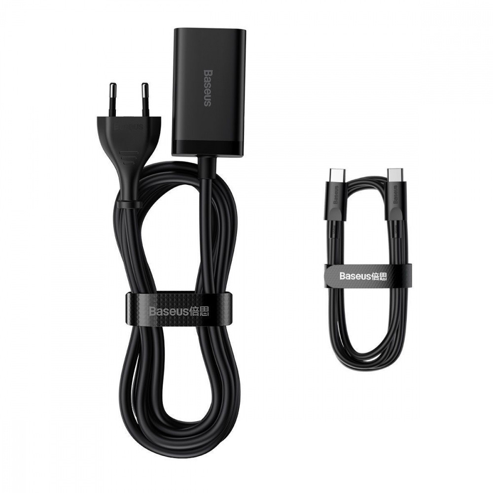 Сетевое зарядное устройство для Baseus GaN3 Pro 65W 2 Type-C+2 USB + Кабель Type-C to Type-C 100W (1м) черный Львов - изображение 7