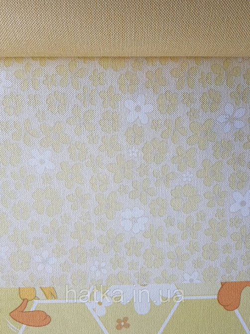 Метрові вінілові шпалери на флізеліні AdaWall Ada Kids дитячі для дівчинки квіточки на жовтому Київ - фото 2