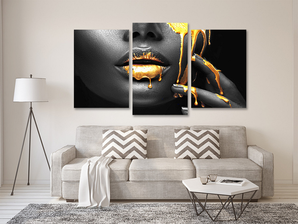 Модульная картина в гостиную / спальню Дівчина в золоті  Art-694_3 100x150 см Киев - изображение 2