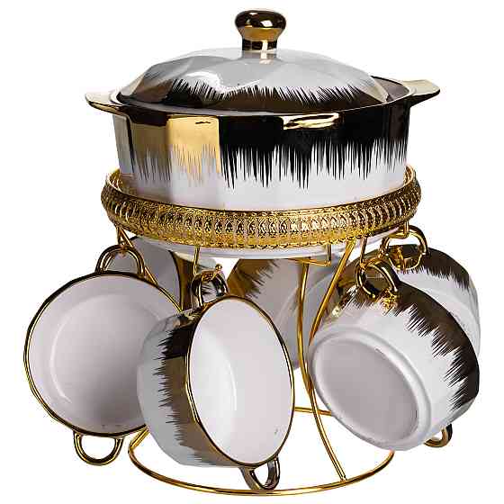 Yiwu Суповий сервіз на 6 персон супниця 2 (л) на підставці з бульйонницями 300 (мл) тарілки для Коломия