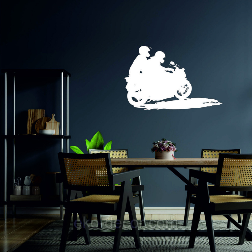 Декоративное настенное Панно «Мотоцыкл с коляской» Декор на стену 110*71 см, Белый Киев - изображение 2