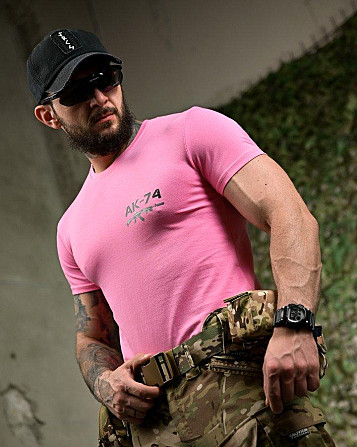 Бавовняна футболка AK-74 pink ПП7755 Київ - фото 6