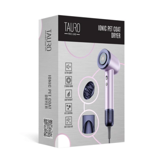 Tauro Pro Line Ручний фен для сушіння шерсті домашніх тварин з технологією генерації негативних іонів з вилкою ЄС, темно-фіолетовий Киев