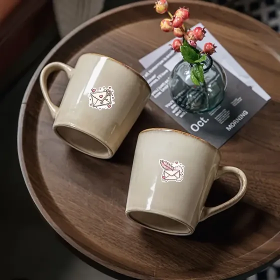 Набір стікерів конверти з сердечками 55 шт – романтичні наклейки Love, водостійкі вінілові Київ