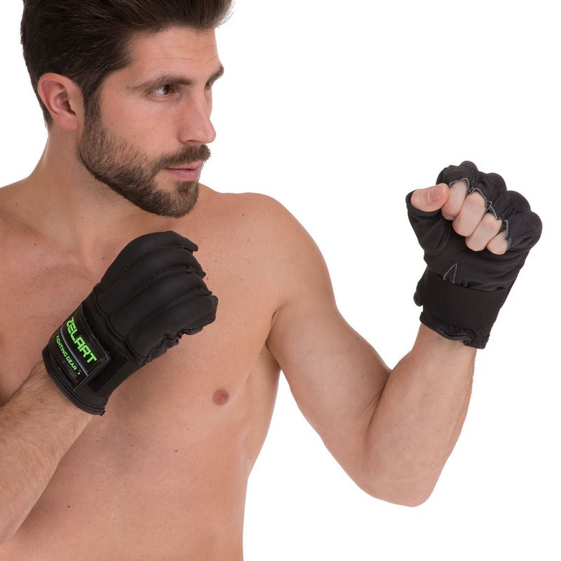 Снарядні рукавички шкіряні ZELART VL-3097 розмір S-XL Рукавички для боксу та єдиноборств Київ - фото 5