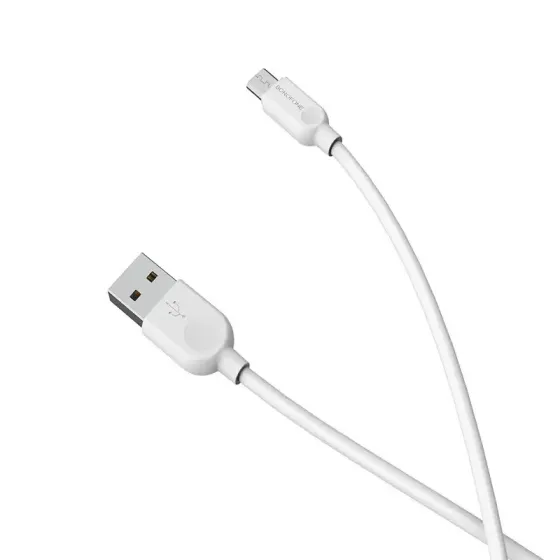 Кабель USB - micro USB 2 м, 2.4 А, ПВХ, прямі роз'єми, Borofone BX14 LinkJet, максимальний струм 2.4 Київ