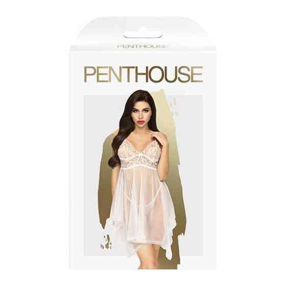 Бэби-долл с ажурным браллетом и ассиметричным подолом Penthouse - Naughty Doll White S/M Sex Aura Киев