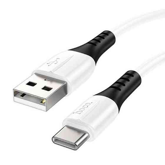 Кабель HOCO X82 USB to Type-C 3A, 1m, silicone, silicone connectors, White (6931474768582) Київ