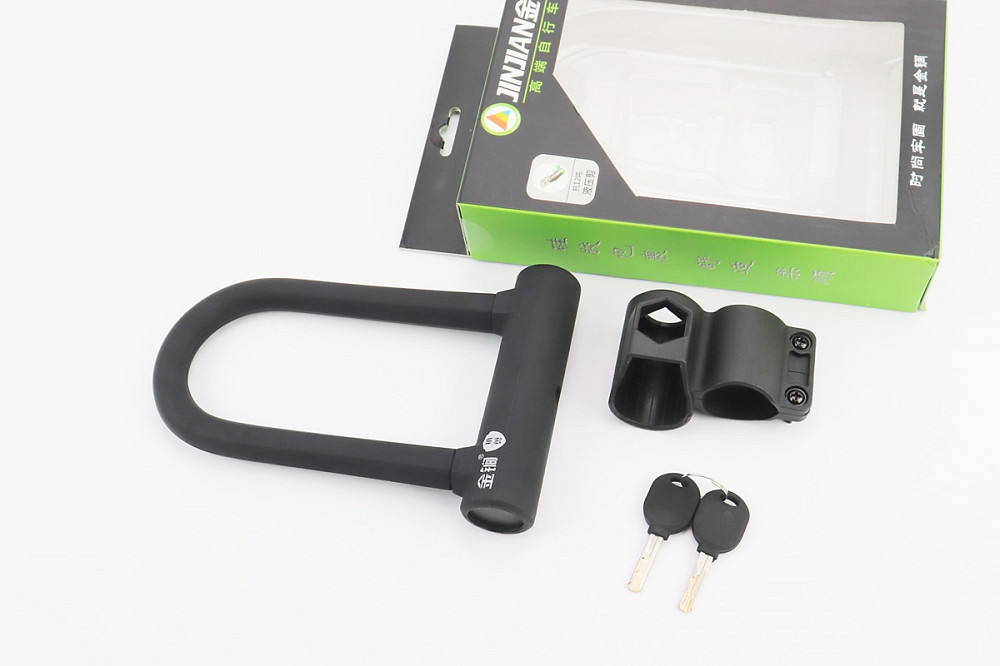 Замок протиугінний U-подібний 130x195 (65х145)мм, товщина скоби 16мм під ключ, чорний T608 Київ - фото 1