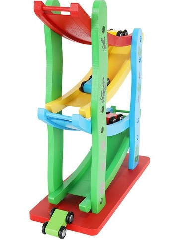 Детская Деревянная горка направляющая 4 уровня + 4 машинки Kruzzel (22457) Нововолынск - изображение 3