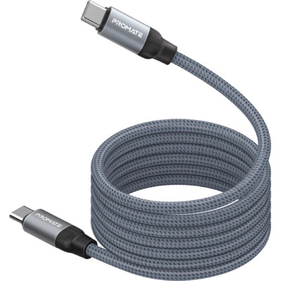 Дата кабель USB-C to USB-C springy.grey Promate (springy.grey) Вінниця - фото 1