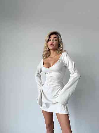 Жіноча романтична тепла мініплаття з ангори-рубчик Молочний, 44/46 Одеса