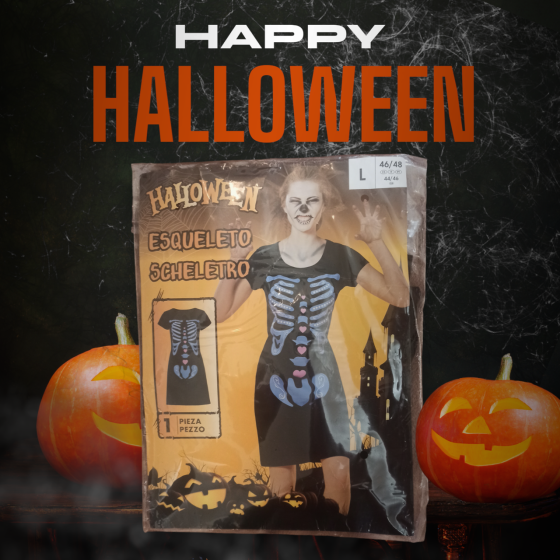 Скелет платье для вечеринки на Хеллоуин размер L черный Киев