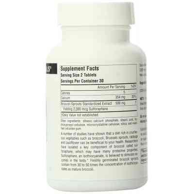 Трави Source Naturals Екстракт Брокколі 250 мг, 60 таблеток (SNS-01104) Вінниця