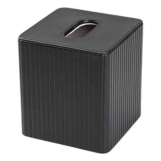Yiwu Серветниця з екошкіри квадратна 13х13х14.5 см органайзер для серветок на стіл, Чорний HP-3 Коломия