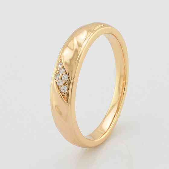 Кольцо куб. цирконий Xuping позолота 18К, 17 размер (ширина 5мм, вес 2.2г) Киев