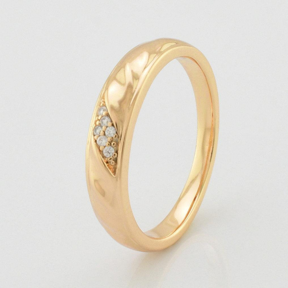 Кольцо куб. цирконий Xuping позолота 18К, 17 размер (ширина 5мм, вес 2.2г) Киев - изображение 1