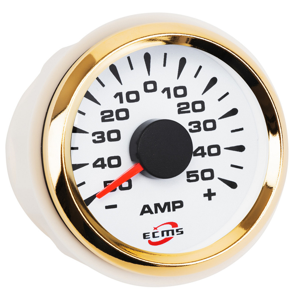 Амперметр ECMS HMA2-WG±80A диаметр 52мм, рамка золото, дисплей белый Черкассы - изображение 1